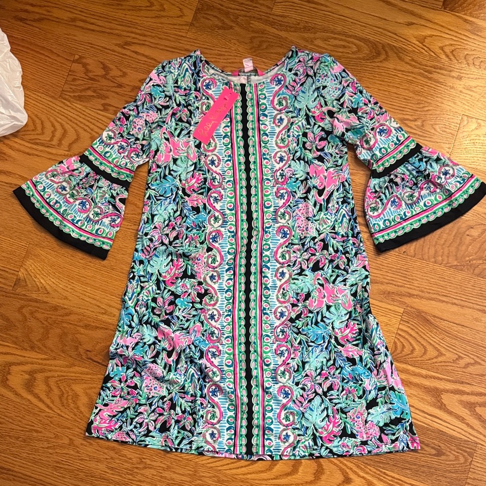 Floral Dress with Bell Sleeves Lilly Pulitzer